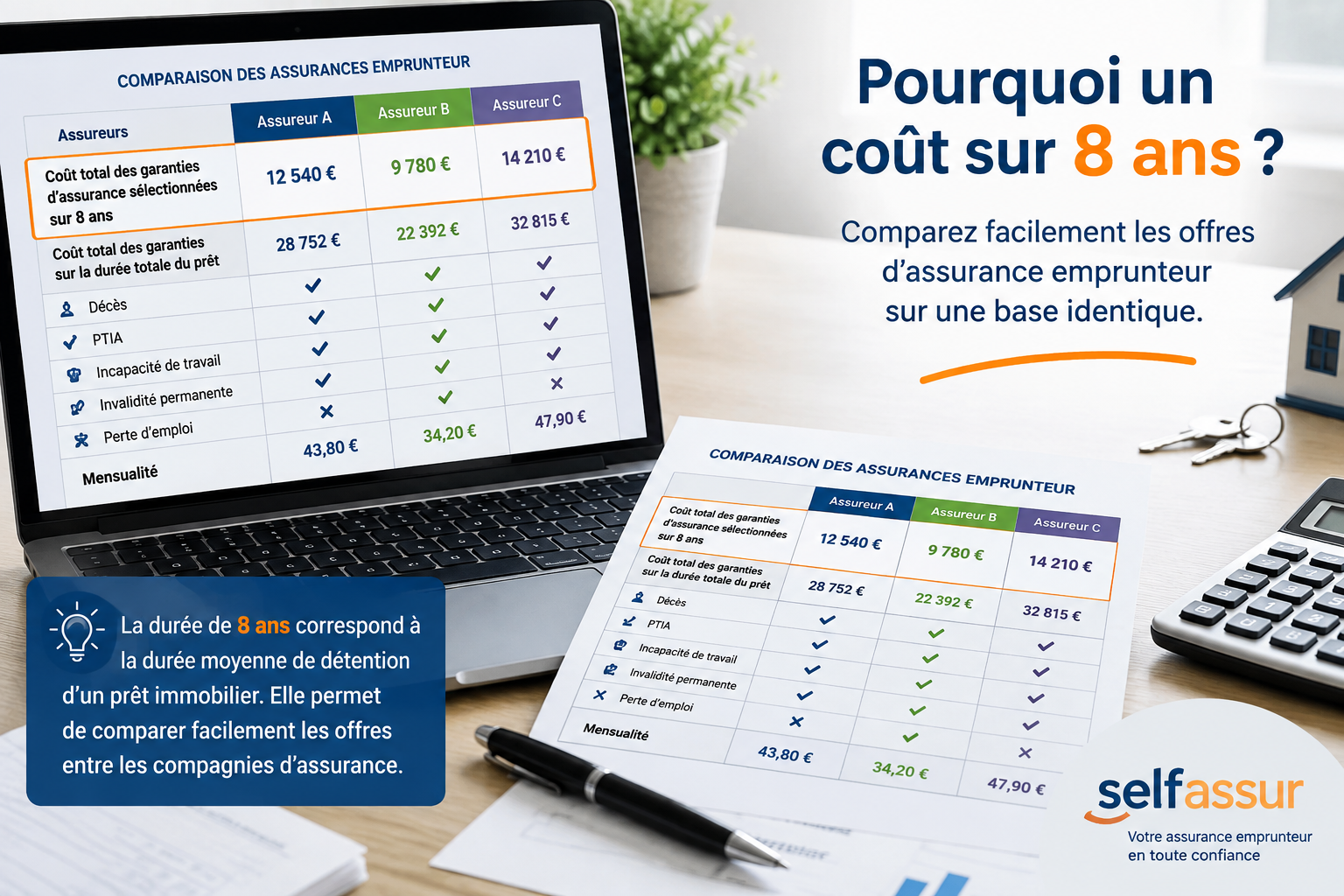 Pourquoi les devis d'assurance emprunteur affichent-ils un coût sur 8 ans ?
